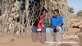  Presentation with mother child - Audience pleasing PPT theme consisting of poor children africa - child mother and auntie family backdrop and a coral colored foreground
