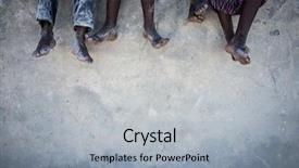  Presentation with kids space - Slide deck enhanced with poor children africa - copy space with kids feet background and a light gray colored foreground