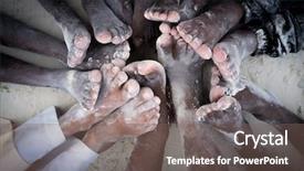 Presentation with black babies hands and feet - Colorful presentation design enhanced with poor children africa - kids hands and feet together backdrop and a gray colored foreground