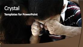  Presentation with poverty - Slide deck enhanced with poor children africa - little dirty brother and sister background and a black colored foreground