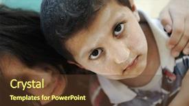  Presentation with poor children - Slide deck having poor children africa - little dirty brother and sister background and a tawny brown colored foreground