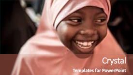  Presentation with muslim - Colorful slide set enhanced with poor children africa - muslim little girls in school backdrop and a coral colored foreground