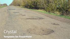  Presentation with car region - Theme with poor-condition-of-the-road background and a mint green colored foreground