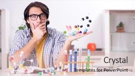  Presentation with test exam student - PPT theme having poor education - young student physicist preparing background and a lemonade colored foreground