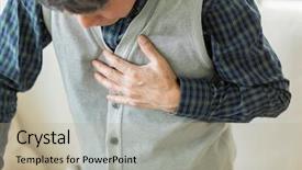  Presentation with illness - Audience pleasing presentation theme consisting of poor face - senior man suffering from illness backdrop and a mint green colored foreground