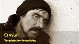  Presentation with despair - Amazing theme having poor man - despair backdrop and a tawny brown colored foreground