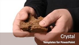  Presentation with bread - Presentation enhanced with poor man with little piece background and a  colored foreground