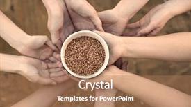  Presentation with bowl - Slide set featuring poor people holding bowl background and a coral colored foreground