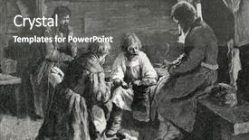  Presentation with engraving - Amazing PPT theme having poor people pictures - shoemaker engraving by kazakov backdrop and a  colored foreground