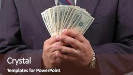  Presentation with cash advances - Slide set consisting of poor rich - cash in hands background and a tawny brown colored foreground