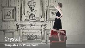  Presentation with poor rich - Colorful presentation design enhanced with poor rich - decorating the new house backdrop and a gray colored foreground