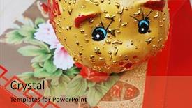  Presentation with piggy bank broken piggybank - Presentation theme featuring poor rich - golden piggy bank background and a red colored foreground