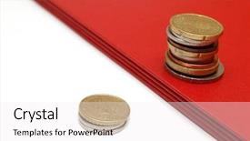  Presentation with piles - Amazing presentation theme having poor rich - two coins piles isolated backdrop and a white colored foreground