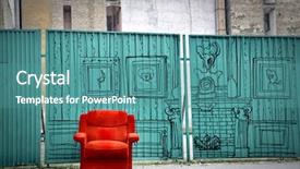  Presentation with weird psychology - Presentation theme with poor rich - weird living room background and a teal colored foreground