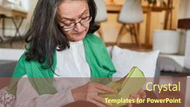  Presentation with poverty - Slide deck consisting of poor-senior-woman-looking background and a tawny brown colored foreground