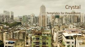  Presentation with macau - Presentation featuring macau city view from above background and a  colored foreground