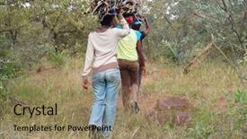  Presentation with kalahari - Beautiful slides featuring social issue - villages near kalahari desert backdrop and a coral colored foreground
