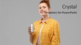  Presentation with people grief and mourning concept - Colorful slide set enhanced with cans pop - drinks and people concept backdrop and a light gray colored foreground