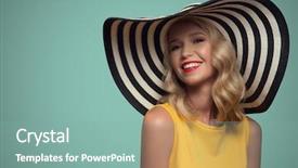  Presentation with pop art - Cool new PPT theme with pop art portrait of beautiful backdrop and a seafoam green colored foreground