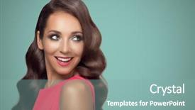  Presentation with pop art - Presentation having pop art portrait of smiling background and a seafoam green colored foreground