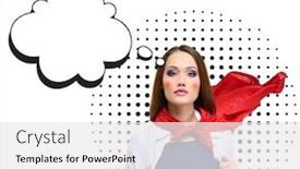  Presentation with super girl - Presentation featuring pop-art-style-of-superwoman background and a white colored foreground