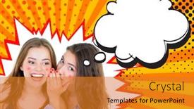  Presentation with pop art - Slides having pop-art-woman-s-secret background and a gold colored foreground