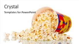  Presentation with popcorn - Amazing slide deck having pop corn - full bucket of popcorn dropped backdrop and a white colored foreground