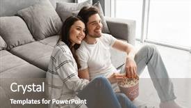  Presentation with movie theater loving couple - Amazing theme having pop corn - image of happy loving couple backdrop and a gray colored foreground