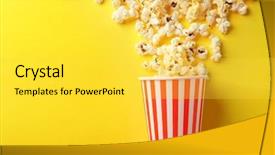  Presentation with corn - Theme enhanced with pop corn - paper cup with popcorn background and a yellow colored foreground