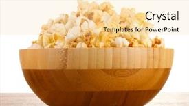  Presentation with popcorn - PPT theme having pop corn - popcorn in wooden bowl background and a blonde colored foreground
