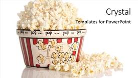  Presentation with popcorn - Presentation theme having pop corn - popcorn studio isolated on white background and a white colored foreground