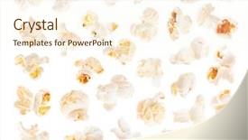  Presentation with popcorn - Amazing PPT theme having pop corn - slices of salted popcorn isolated backdrop and a cream colored foreground