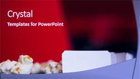  Presentation with cinema - Presentation consisting of pop corn and cinema tickets background and a black colored foreground