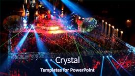  Presentation with concert - Cool new slide deck with pop dancer - dancing people at night outdoor backdrop and a navy blue colored foreground