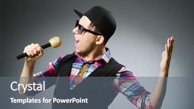  Presentation with funny - Slides enhanced with pop dancer - funny man singing in karaoke background and a  colored foreground