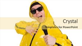  Presentation with mic - Presentation with pop dancer - funny performer with mic isolated background and a  colored foreground