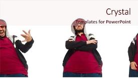  Presentation with evolution of man - Colorful slide set enhanced with pop dancer - overweight man isolated backdrop and a lemonade colored foreground