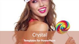  Presentation with bright colorful candy isolated - PPT theme with pop isolated on white candy background and a coral colored foreground