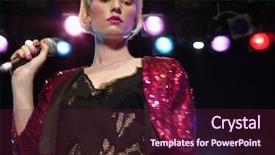  Presentation with music singing - Colorful presentation design enhanced with pop music - beautiful young woman singing backdrop and a tawny brown colored foreground