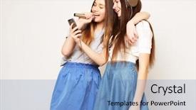  Presentation with happiness - Slide deck enhanced with pop music - lifestyle happiness emotional and people background and a teal colored foreground