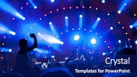 Presentation with live - Slide deck consisting of festival light - crowd of fans background and a navy blue colored foreground