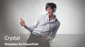  Presentation with rock music - Presentation theme featuring man dancing to the music background and a gray colored foreground
