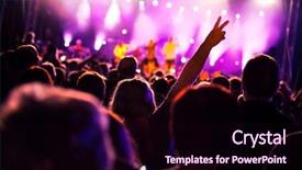  Presentation with fun - Audience pleasing slides consisting of pop star - crowds of people having fun backdrop and a wine colored foreground