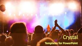  Presentation with music - Slide deck featuring pop star - crowds of people having fun background and a tawny brown colored foreground