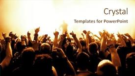  Presentation with stage lights - Cool new theme with pop star - silhouettes of concert crowd backdrop and a cream colored foreground