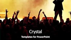  Presentation with concert - Slides enhanced with pop star - silhouettes of concert crowd background and a black colored foreground
