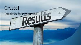  Presentation with test - PPT theme consisting of pop test - results sign with sky background background and a light blue colored foreground