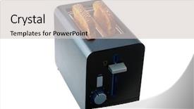  Presentation with black - Audience pleasing PPT theme consisting of pop up culinaire kitchen - matt black toaster with two backdrop and a lemonade colored foreground