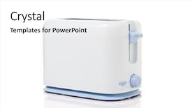  Presentation with white pigeon against the blue - PPT theme featuring pop ups - toaster against white background background and a  colored foreground