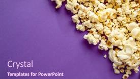  Presentation with popcorn - PPT layouts featuring popcorn-border-isolated-on-purple background and a violet colored foreground